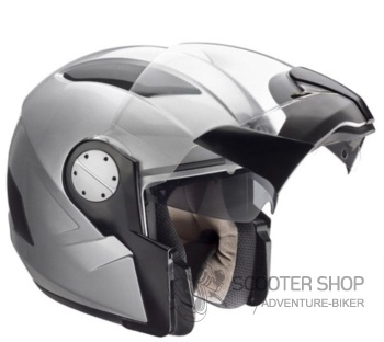 Helma GIVI X.06 plus G730 stříbrná sluneční clonou a odklápěcí plexi s čelistí