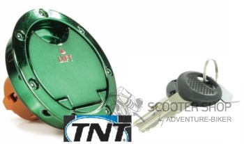 Palivové víko TNT pro skútry - scooter MBK Nitro/Yamaha - zelené
