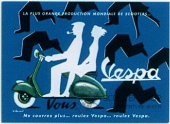 Plechová pohlednice Vespa VPBL34