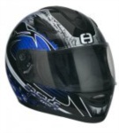 Integrální helma Speeds Race Grafik stříbrná / modrá