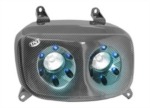 Tuningová světla na skútr LED od TNT pro MBK Booster a YAMAHA Bw's 12, karbon