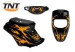 Sada plastů TNT pro skútr MBK Booster Spirit / YAMAHA BWs - 3 ks - černo/oranžové - 366117B